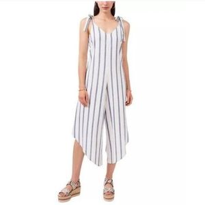 Vince Camuto striped romper blue and white size medium.  Linen blend exc…
